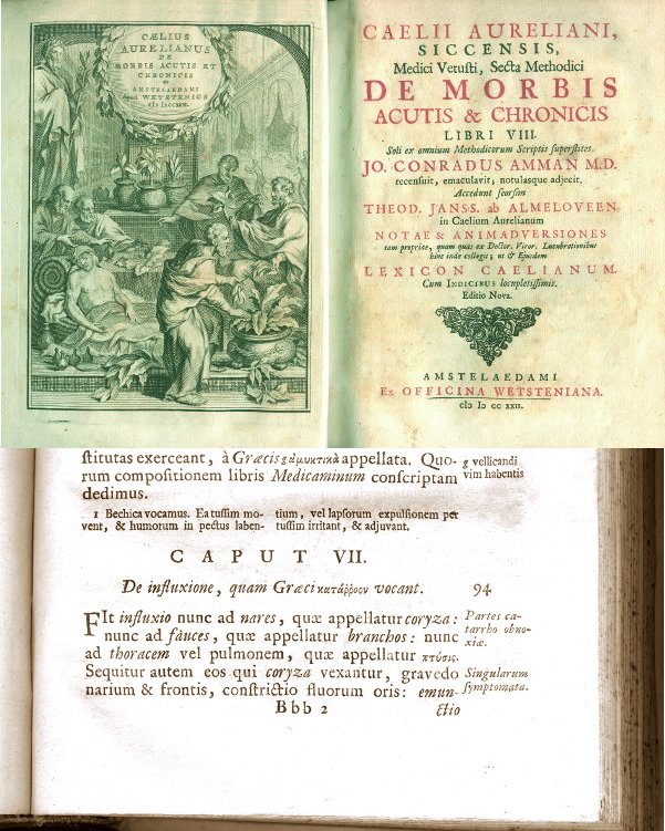 Fig. 8 - Celio Aureliano (V sec. d.C.) descrive la “influxione” paragonandola al katàrroon dei greci