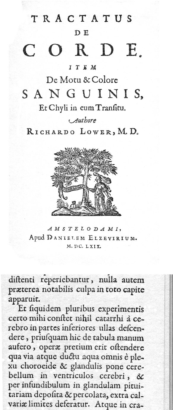 Fig. 10 - Lower sostiene sperimentalmente che il catarro non ha origine dal cervello